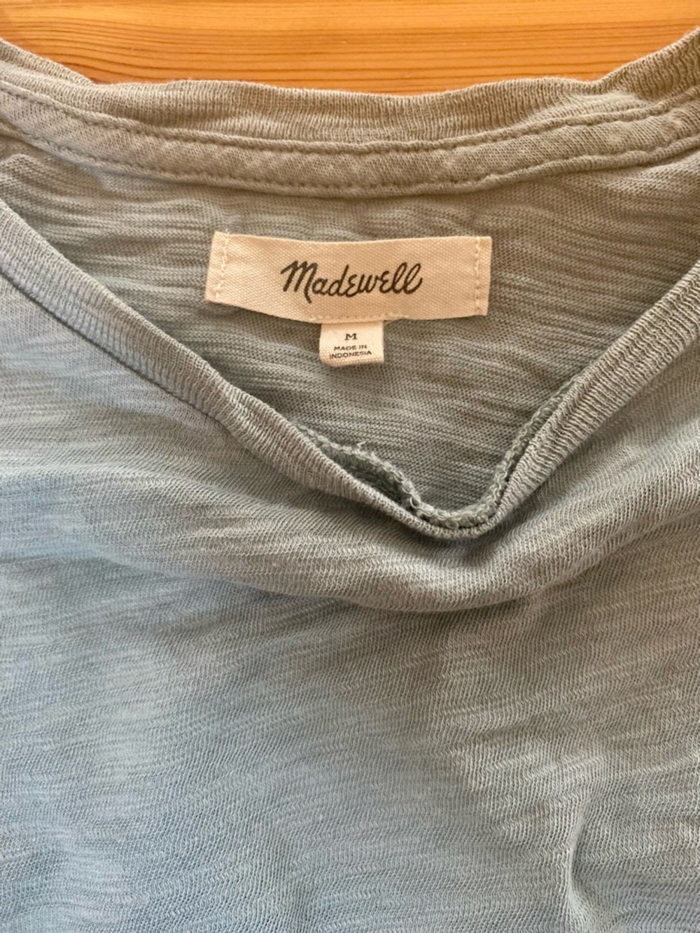 Madewell Dolman-Sleeve Boxy Crewneck Tee in Slub Pale Eucalyptus Size Medium - Picture 8 of 13
